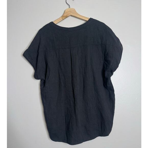 Faherty Dream Desmond Organic Cotton Top Washed Black Size Large NWT - Picture 7 of 8